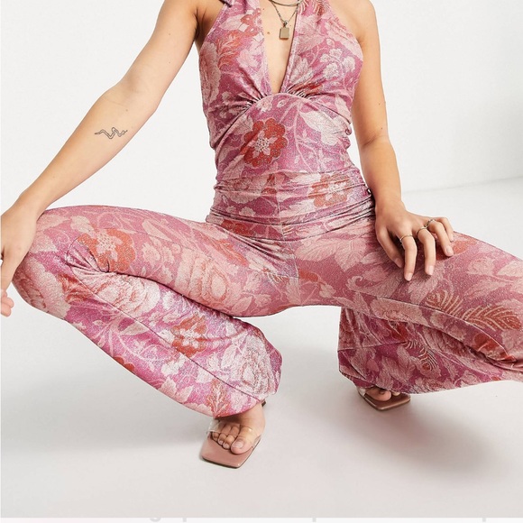 NWT Miss SELFRIDGE US sz 6 printed wrap halter knit top - Picture 4 of 7